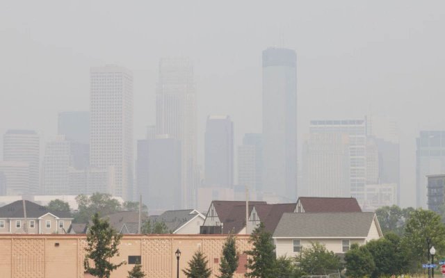 Minneapolis Skyline with Air Pollution