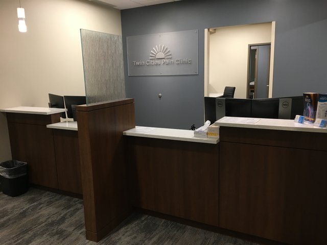 reception area at twin cities pain clinic