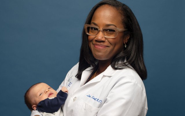 Dr. Lisa Saul with baby